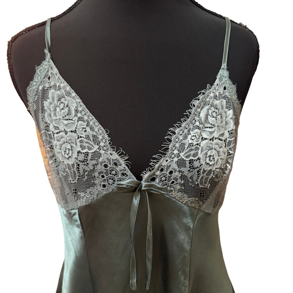 Y2K Babydoll Satin M Dress Lace Cami Slip Chemisse‎ Whimsygoth Fairycore READ